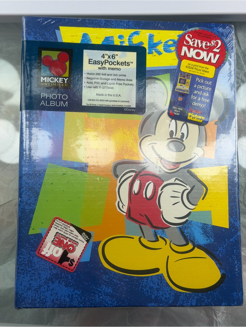Disney Mickey Photo Album in Blue, Yellow, Red